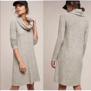 Anthropologie Saturday Sunday Fleece Sweater Dress A-line Cowl Neck Casual Soft